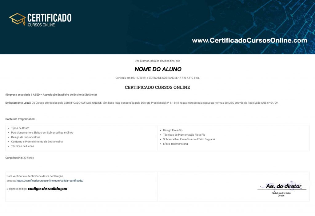 Certificado de Conclusão de Curso - 2019【IMPORTANTE】